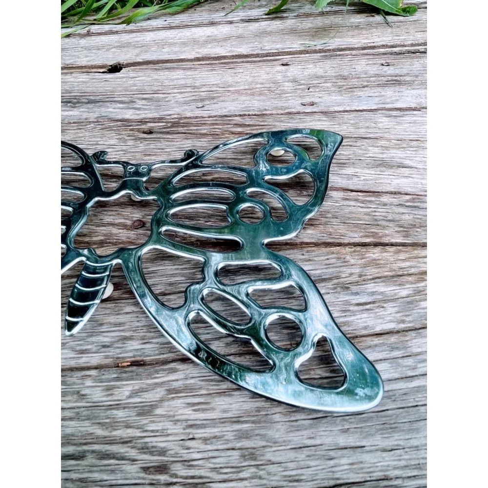 Vintage 1970s Metal Butterfly Footed Trivet Leonard Italy - Picture 7 of 12